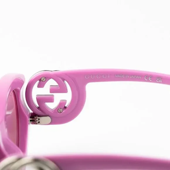 NEW Gucci GG1691S 003 Pink Mirror Women Oval Sunglasses GG 1691S - Picture 8 of 11